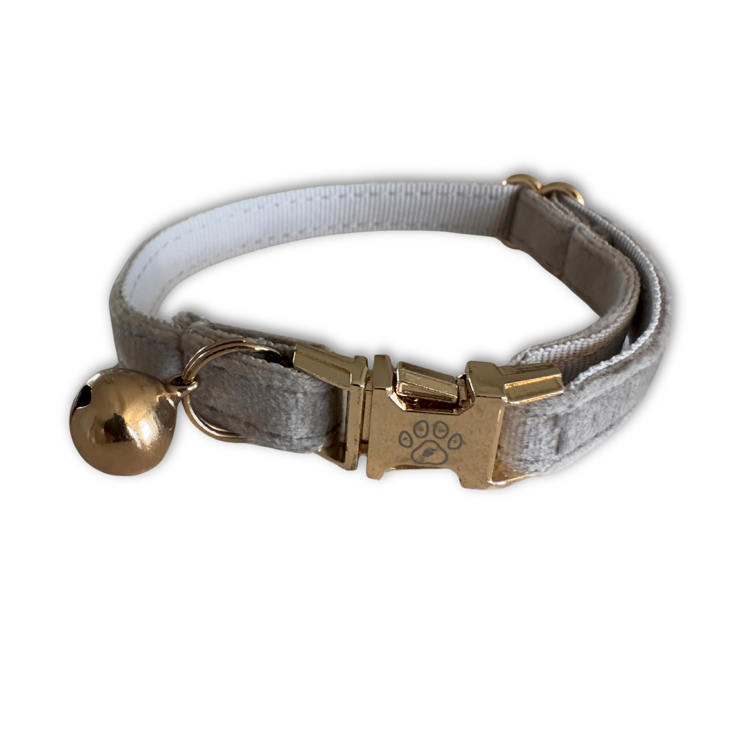 Velvet Cat Collar and Bowtie Set - Mist Gray