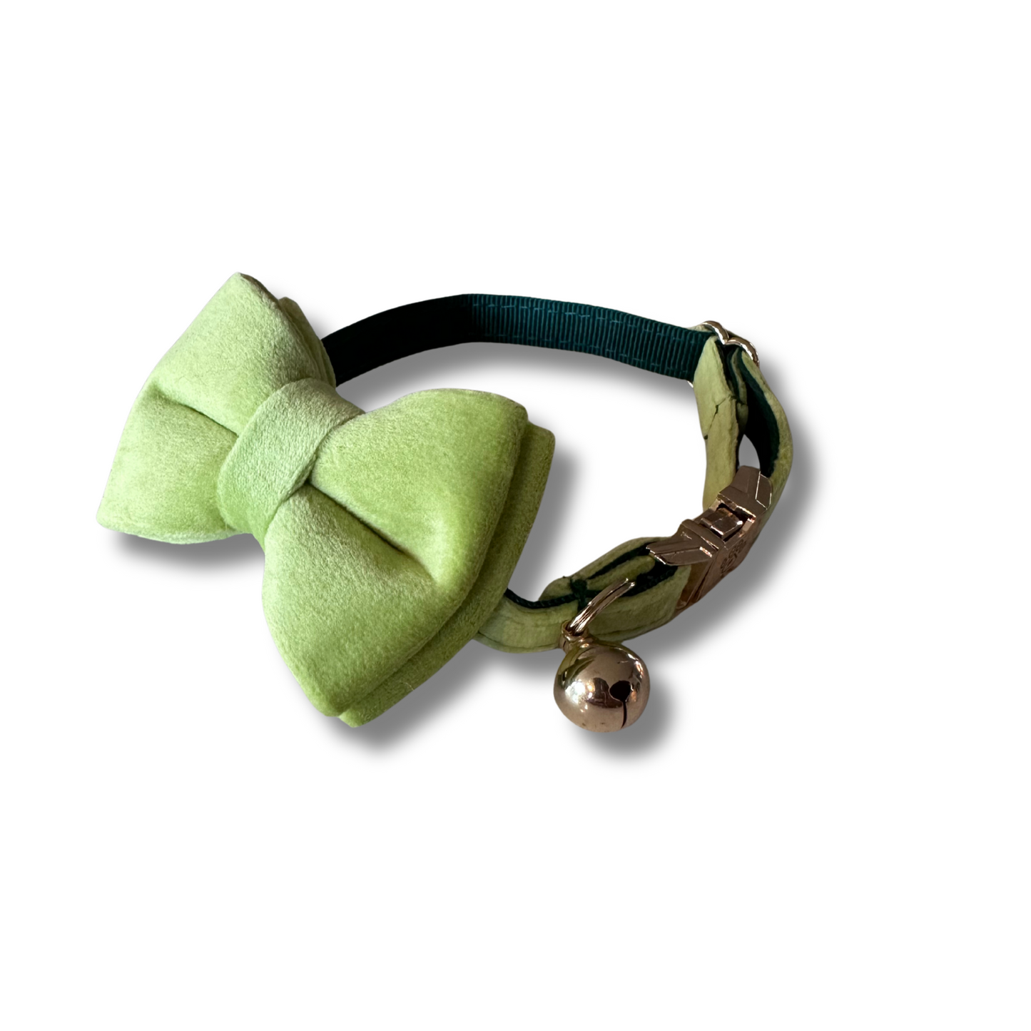Velvet Cat Collar and Bowtie Set - Fresh Lime Green