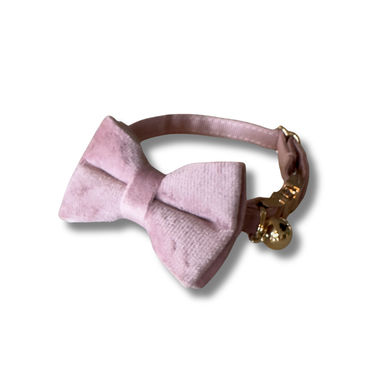 Velvet Cat Collar and Bowtie Set - Dusty Rose