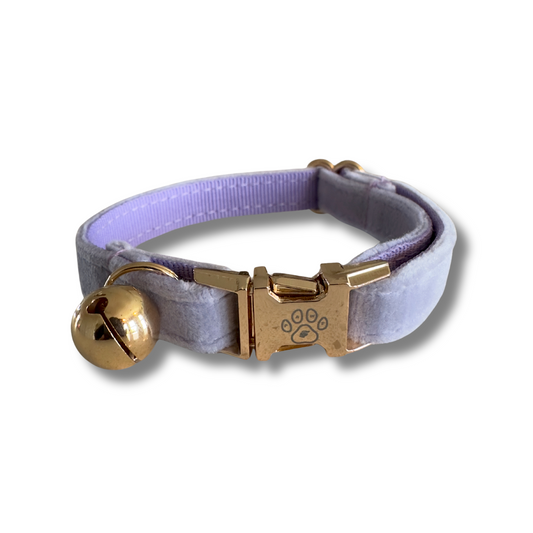 Velvet Cat Collar and Bowtie - Dreamy Taro
